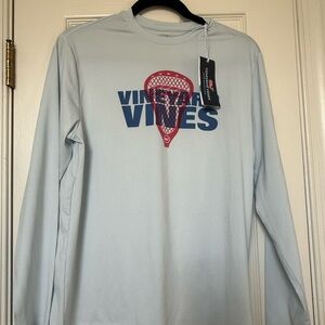Vineyard Vines Lacrosse Graphic Long Sleeve Tee - Light Blue